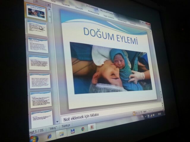 Gebe Bilgilendirme Sınıfında Doğum Eylemi eğitimi verildi
